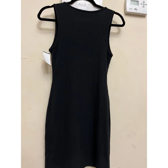 EUC Women's Lily Rose Black Ribbed Mini Dress M - Picture 5 of 5